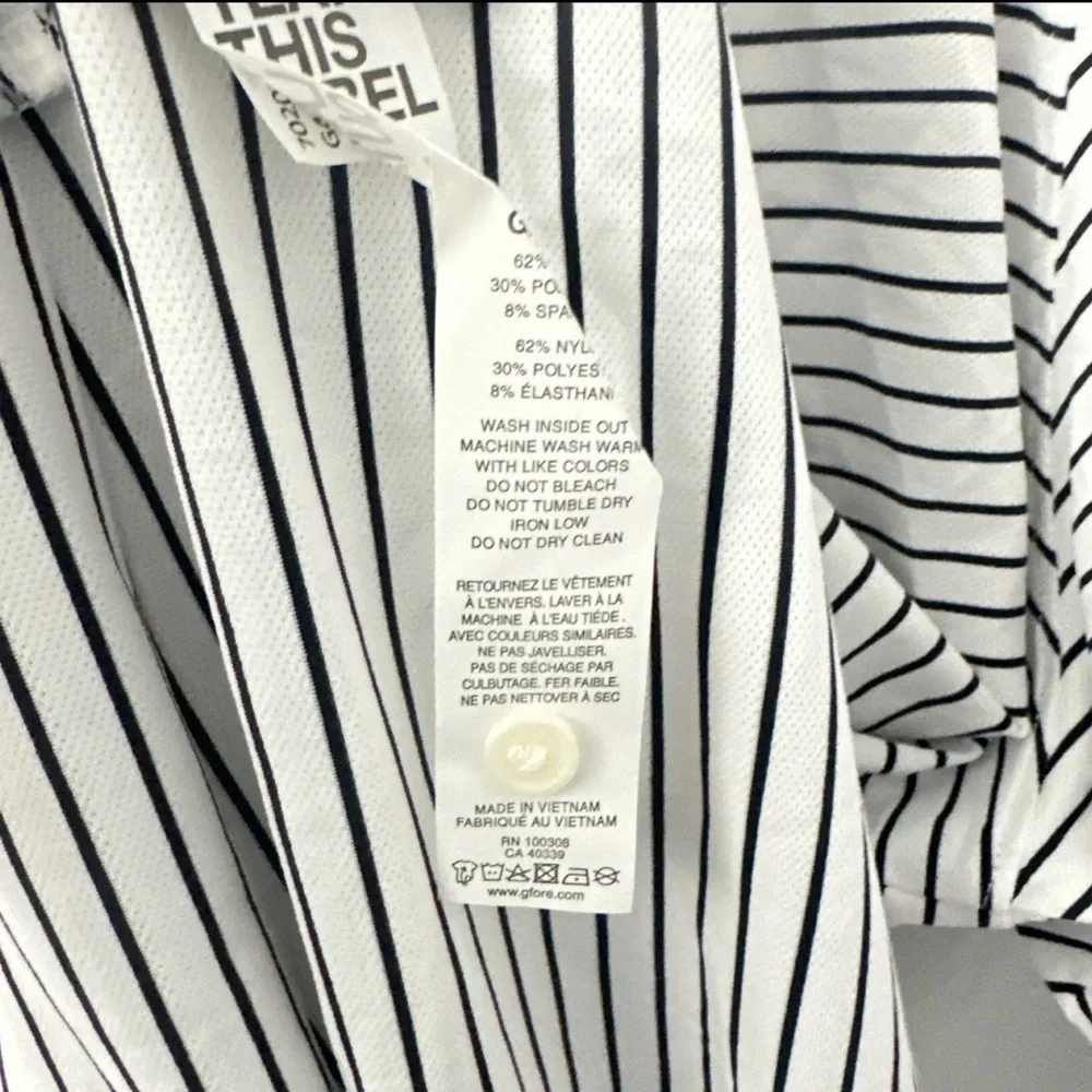 G/Fore Short Sleeve Golf Polo Shirt Mens 2XL‎ XXLarge White Stripe $110